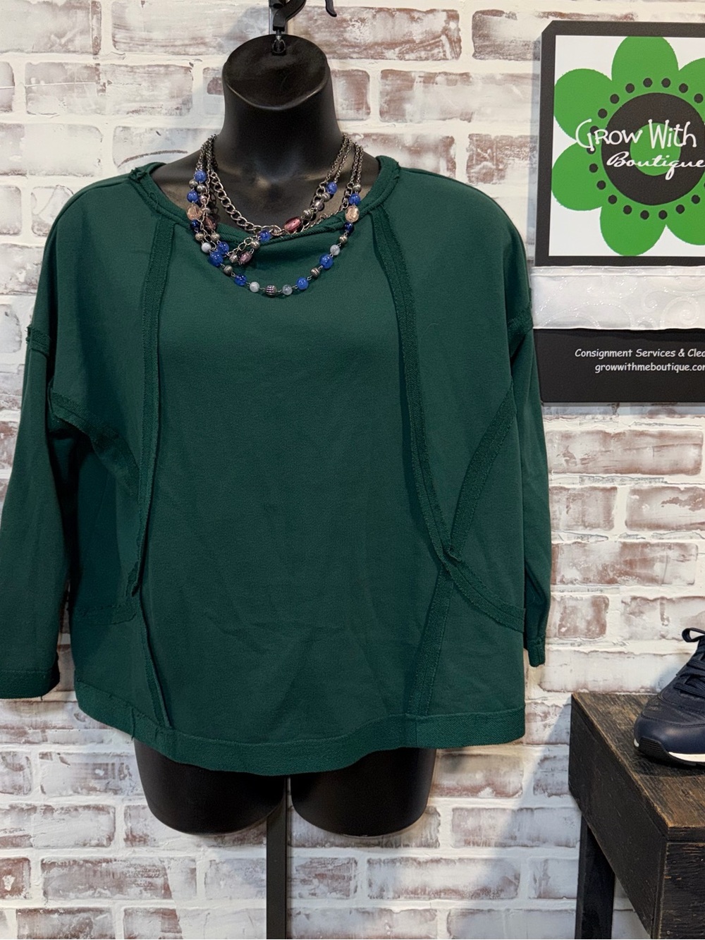 Relaxed Forest Green Women’s Pullover Top